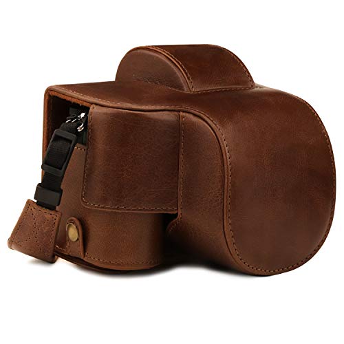 Housse cuir Nikon Z50 16-50mm MegaGear pour voyage et randonnée
