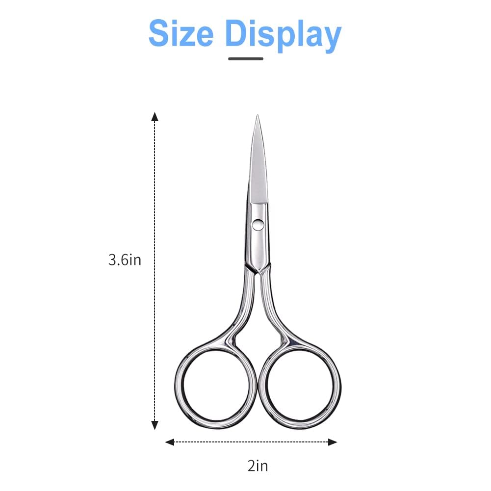 KAVIN Small Grooming Scissor for Men and Women Multipurpose Scissor Ideal for Moustache, Beard, Ear and Nose Hair Trimming Suitable for Women for Eyelashes and Eyebrow Trimming Pack of 1 - Image 2 thumbnail