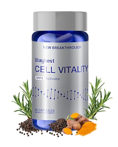 NRF2 Activator Antioxidant Supplements for Cell Vitality by Waybest 60 Capsules(1 Bottle) Reduce Oxidative Stress by 40% in 30 Days Blend of 5 Herbal Phytonutrients Ingredients Support Immune Skin DNA
