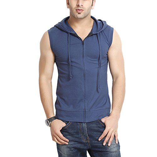 Image of GRITSTONES Men's Hooded Cotton Zipper Jacket T-Shirt