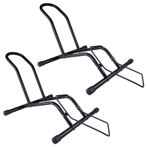 MEGHNA Fahrradständer Professional Boden Freistehender Ständer Halter Montages Fahrradpark Ständer für Mountainbike Rennrad MTB Schwarz 2… – Ansicht 1