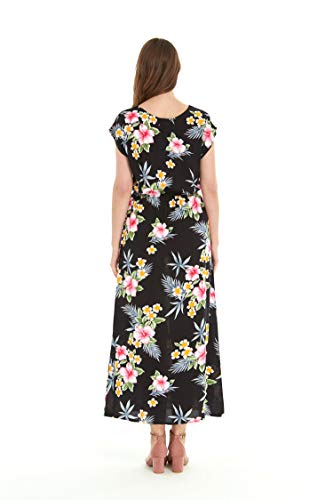 Image of Family Matching Hawaiian Clothes, Hibiscus Black | Black Hibiscus Print • Soft Rayon Fabric • Family Matching Outfits • Vacation Ready • Luau Party Wear