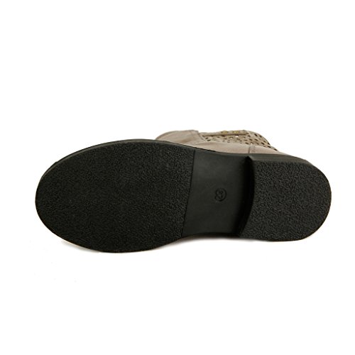 The Doll Maker Diamond Cutouts Round Toe Ankle Boot4