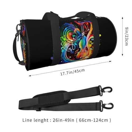 Travel Bag For Women,Colorful Music Print Personal Item Duffle Bags,Weekend Travel Duffel Tote Bag,Travel Sport Gym Bag For Men,Airplane Travel Essentials For Flying4