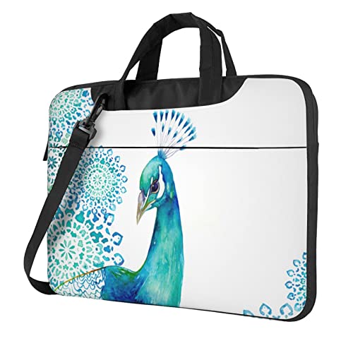 Sac fourre-tout ordinateur 15,6 pouces motif paon grand sac de bureau durable
