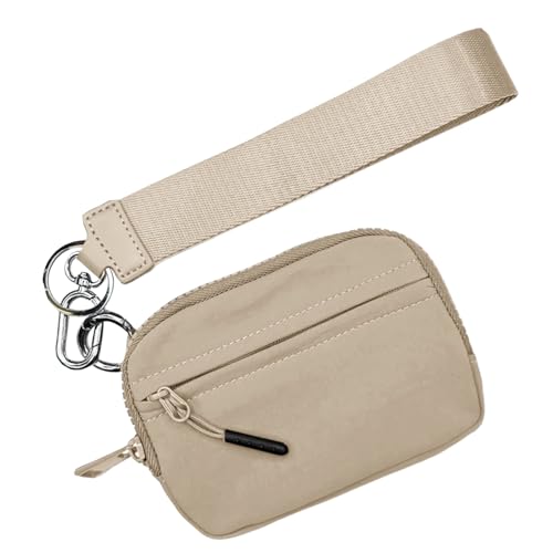 Cartera llavero - Cartera llavero mujer, Cartera llavero | Cartera llavero de nailon impermeable Tarjetero compacto con correa de muñeca para, verde caqui, Consulte la descripción, Consulte la