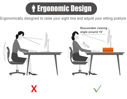 Supporto per doppio monitor, organizer da scrivania in legno curvo per una maggiore efficienza dello spazio di lavoro