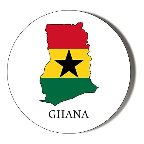 Ghana Flag Language Round Fridge Magnet Cover