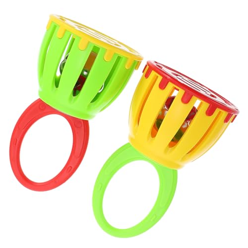 JOINPAYA 2個 籠鈴 ベビーガラガラのおもちゃ ハンドグリップガラガラ 握手ベル ハンドシェイクベル ベルズケージガラガラおもちゃ の楽器のおもちゃ キッズ早期音楽 Abs