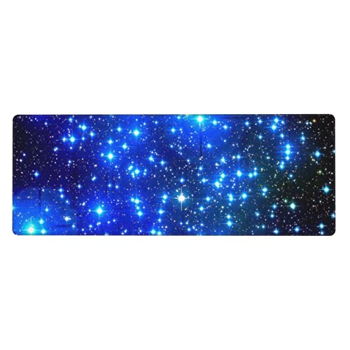 Tapis de souris de jeu bleu aux étoiles scintillantes pour bureau gaming
