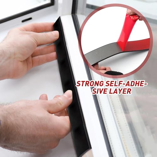 Riisoyu Gummistreifen Selbstklebend, 3.2m x 25mm x 3mm Neopren Gummimatte Gummiplatte Vollgummi Gummiprofil für Dichtungen DIY Bodenbeläge Schutz Anti-Vibration Anti-Rutsch Isolation Abdeckung