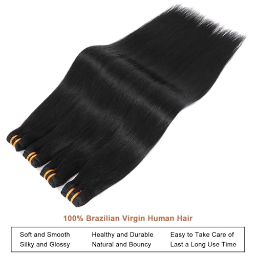 16A Raw Human Hair Bundles 100% Burmese Virgin Straight Bundles Human Hair, Sliky Boutique Extensions, Can Be Dyed and Restyled, Full Ends, Vertical Smooth (18 20 22 24) - Image 4