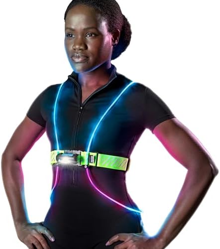 Noxgear Tracer2 Mehrfarbige Leuchtende & Reflektierende Laufweste | Wiederaufladbar, Ultrahelle Laufweste