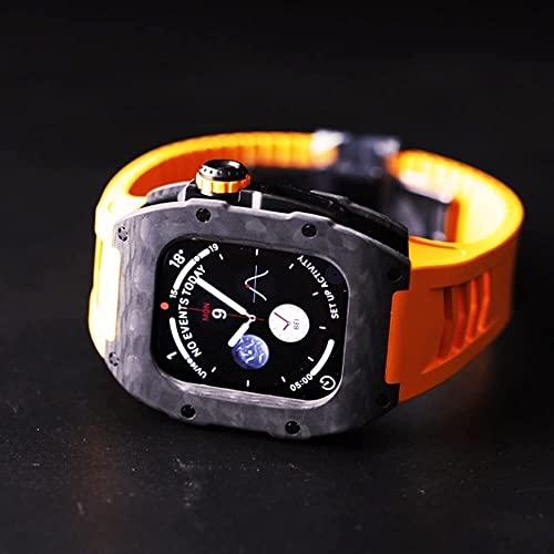 Boîtier carbone Apple Watch 45mm 44mm et bracelet caoutchouc - 5