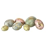 One Holiday Way Set of 7 2-Inch Multicolor Gilded Pastel Gold Leaf Easter Eggs in Mesh Bag – Decorative Golden Bowl, Vase or Basket Filler Springtime Decoration – Spring Tabletop Home Decor