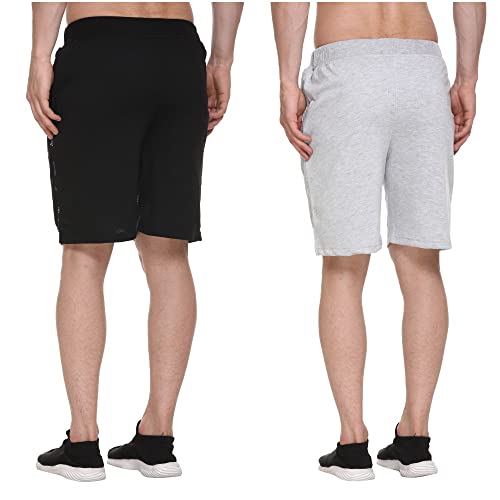Image of Men's Cotton Sports Shorts with Zipper Pocket (Pack of 2)