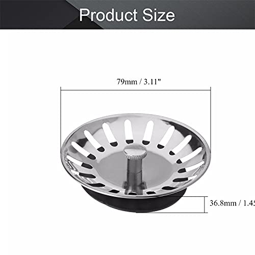 Colador y tapón para fregadero de acero inoxidable 79mm miniatura 2
