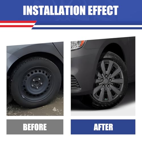Image of Winjet Hubcaps 16 Inch Wheel Covers for Nissan Sentra 2013-2019 [ 2013 2014 2015 2016 2017 2018 2019 Nissan Sentra] & [2011-2017 Nissan Leaf] Wheel Rim Covers (16 Inch Set of 4, Black Matte)