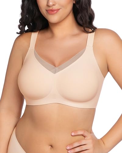Vinfact Womens V Lace Wireless Seamless Bras No Underwire Comfort Push Up Bras Supportive Full Coverage Bralettes T Shirt Bra