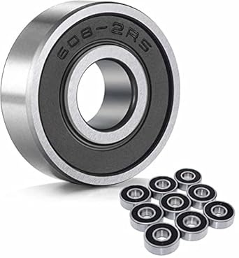 MINSALES 608-2RS RUBBER SEALED BALL BEARINGS 8X22X7MM FOR 3D PRINTER, ROBOTICS II 608 2RS (Pack of 10 Pcs)