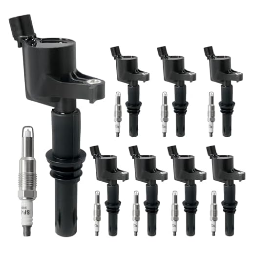 Set of 8 Ignition Coil Packs & Spark Plugs Compatible with 5.4L V8 2004-2008 Ford Expedition F150 F250 F350 Super Duty, Lincoln Mark LT Navigator Replace DG511 FD508 C1541 SP546 (Straight Black Boot)