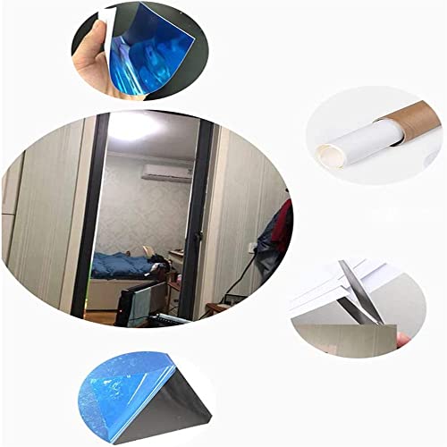 Flexible Mirror Sheets, Self Adhesive Non Glass Mirror Stickers, Mirror Wall Stickers For Home Wall Decor, For Bathroom, Bedroom Dresser, Kitchen Walls (19.7X39.4 Inch,2Pcs) (2) #TOP2
