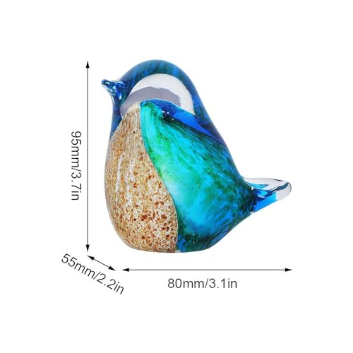 Ovvkultoc OVVKULTOC-A8E8F3 Hand Blown Glass, 2Pcs Bluebird Of Happiness Glass, Handmade Glass Bird Figurines, Blue Green Bird Figurine, Blown Glass Bird Paperweight Collectibles Art Animal Sculpture thumb #7
