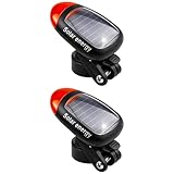 Vestamore 2 luces traseras solares, no necesita pilas, alimentadas por energía solar, 3 modos de luz para montar en bicicleta de montaña y carretera, lámpara de advertencia de seguridad, se adapta a