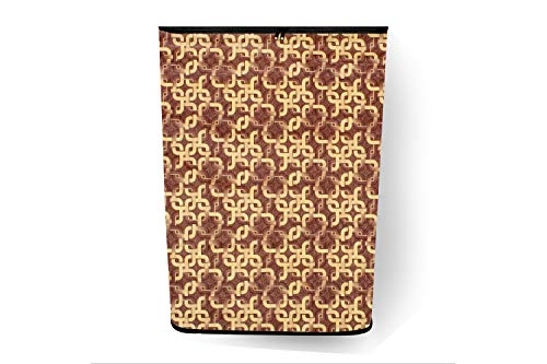 Image of Stylista Top Load Fully Automatic Washing Machine Cover Compatible for IFB 8 kg, 8.5 kg, 9 kg & 9.5 kg, Trellis Pattern Brown