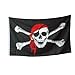 Produktbild BestSaller 1527 Piraten-Flagge, Totenkopf, groß, 90x150 cm, schwarz/weiß/rot (1 Stück)