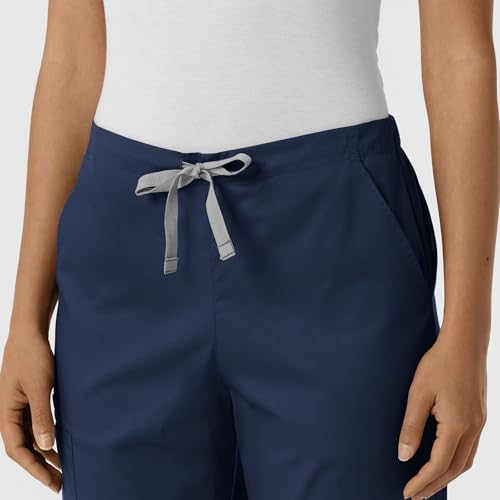 Image of Wink W123 Women's Flex-n-Reach Track Scrub Pant, Black, Large Petite