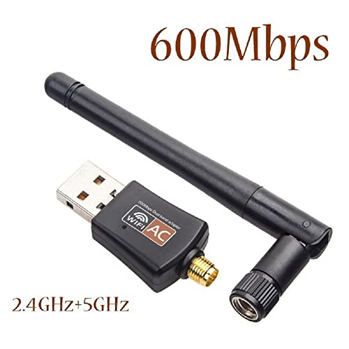 Image of TERABYTE USB WiFi Adapter 5G with Antenna 600Mbps Free Driver Dual Band Wireless Network Adapter Dongle 2.4GHz / 5.0GHz Ethernet 802.11ac for Laptop Desktop PC (Black) 06