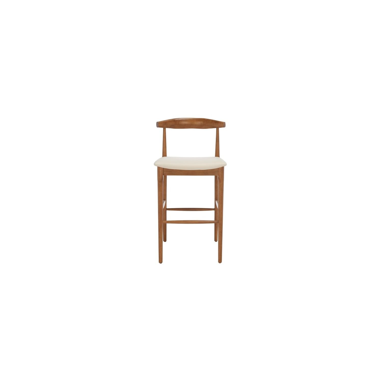 Safavieh Home Collection Lionel Retro Walnut/Cream Cushion 30-inch Bar Stool