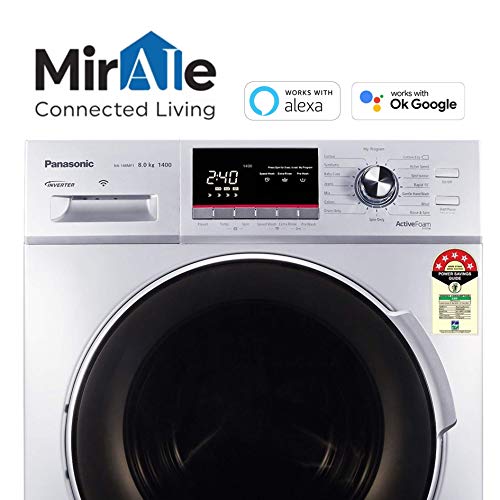 Image of Panasonic NA-148MF1L01 8Kg Wi-Fi Enabled Inverter Front Load Fully-Automatic Washing Machine, Silver