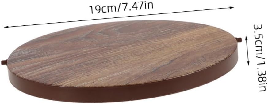2 Piece Plastic Trash Can Lid Replacement with Wood Grain Finish