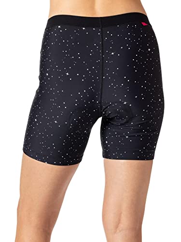 Terry Bike Shorts Women Padded, Bicycle Mixie Bike Liner Shorts For Women Cycling Underwear With Padding - Brief Style - Galaxy, Small - Thumbnail 3