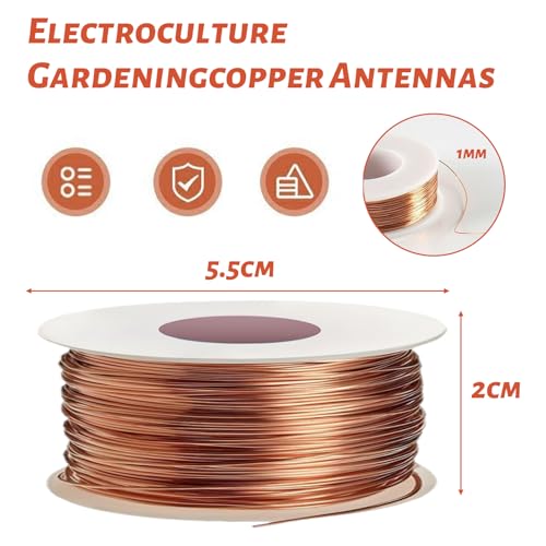 Zyiphor Reiner Kupferdraht 1mm x 20m T2 Blanker Kupferdrähte Basteldraht Schmuckdraht Kupferspulen Copper Wire für Schweißen, Experiment, Schmuck, Garten, Pflanzen