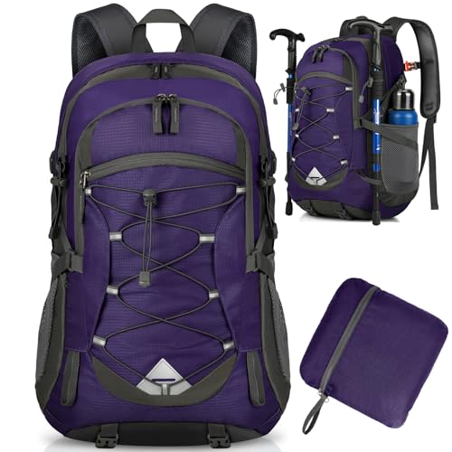 IGOLUMON Sac à Dos Randonnée Homme Femme 40L Ultraléger Pliable Sac à Dos Imperméable Grande Sac à Dos Voyage Trekking pour Sport Camping (violet)
