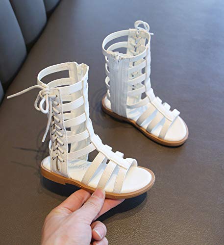 DADAWEN Toddler Girls Sandals Summer Open Toe Strapped Gladiator Sandals With Side Zipper (Toddler/Little Kid)4