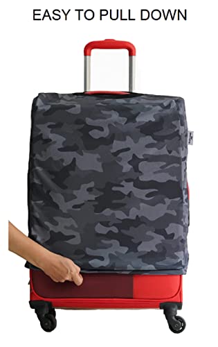 Image of BIGWING Protective Cover with Camouflage Print in Polyester Fabric for Small & Medium Size (20'-24' Inch 55-65 cm) Soft Luggage Trolley Bag Cover Combo Pack of 2 (Fitts Only On Fabric Trolley Bag)