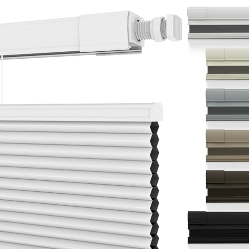 Changshade No Drill Custom Top Down Bottom Up Cellular Shades No Tools Custom Blackout Window Shades for Home Thermal Insulation Room Darkening Honeycomb Blinds for Bedroom Office Living Room