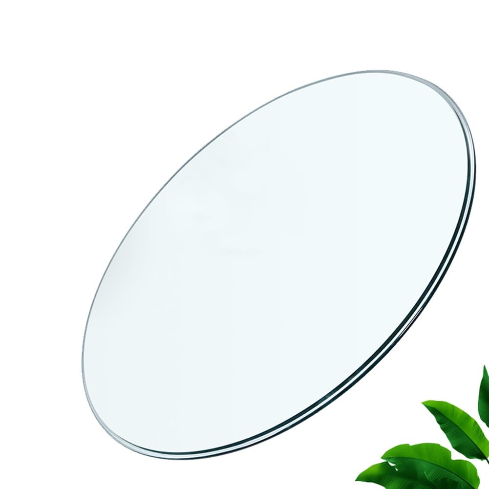 Plateau de Table en Verre Clair Rond, Plateau de Table en Verre Trempé de Remplacement pour Tables de Salle à Manger, Plateaux de Table de Patio Extérieur ou Protecteur de Table(65 CM/26 inch)