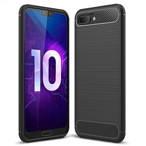 generale Compatibile con Huawei Honor 10 Schermo 5,84 COL-AL00 COL-AL10 COL-L29 Custodia Cover Case Slim Gel Silicone TPU Morbida Carbon Nero Protezione Antiurto Copertura Tasti
