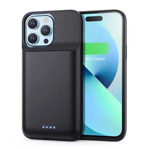 Battery Charging Case for iPhone 12Pro Max/13Pro Max/14Pro Max/14Plus (6.7 Inch), Powerful 8600mAh Portable Rechargeable Charger Cover for iPhone 14ProMax/14Plus/13Promax/12Promax Battery Case-Black