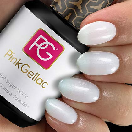 Pink Gellac Shellac Gel Nagellack 15 ml für UV LED Lampe | 209 Sugar White Weiss mit Schimmer Effekt | Gel Nail Polish…