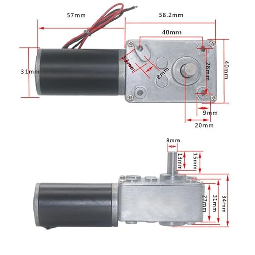 Moteur à engrenage 12V 80RPM pour domotique et portail - 4