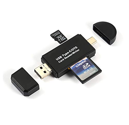 USB Type C SD Card Reader,USB 3.0 SD Card Reader OTG Adapter for SDXC, SDHC, SD, MMC, RS- MMC, Micro SDXC, Micro SD, Micro SDHC Card and UHS-I Cards (Black)