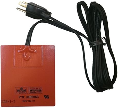 Zerostart 3400063 Silicone Pad Heater Engine Oil, Transmission Fluid, Reservoir and Hydraulic Fluid Heater, 3½" x 4½" | 120 Volts | 250 Watts