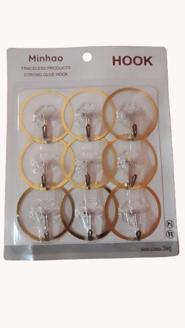 Circle Shaped Hook - Seamless Adhesive Heavy Duty Non-Trace No Drilling Installation 3KG Home Storage Hanging Hooks - Pack of 1