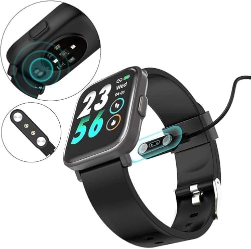 Image of HUMBLE 2 Pin Magnetic Charging Cable Compatible with boAt Storm, boAt Xtend, W26, W26+ Smartwatch | Fast USB Charger for Smartwatches | Durable 2-Pin Charging Cord (Black)